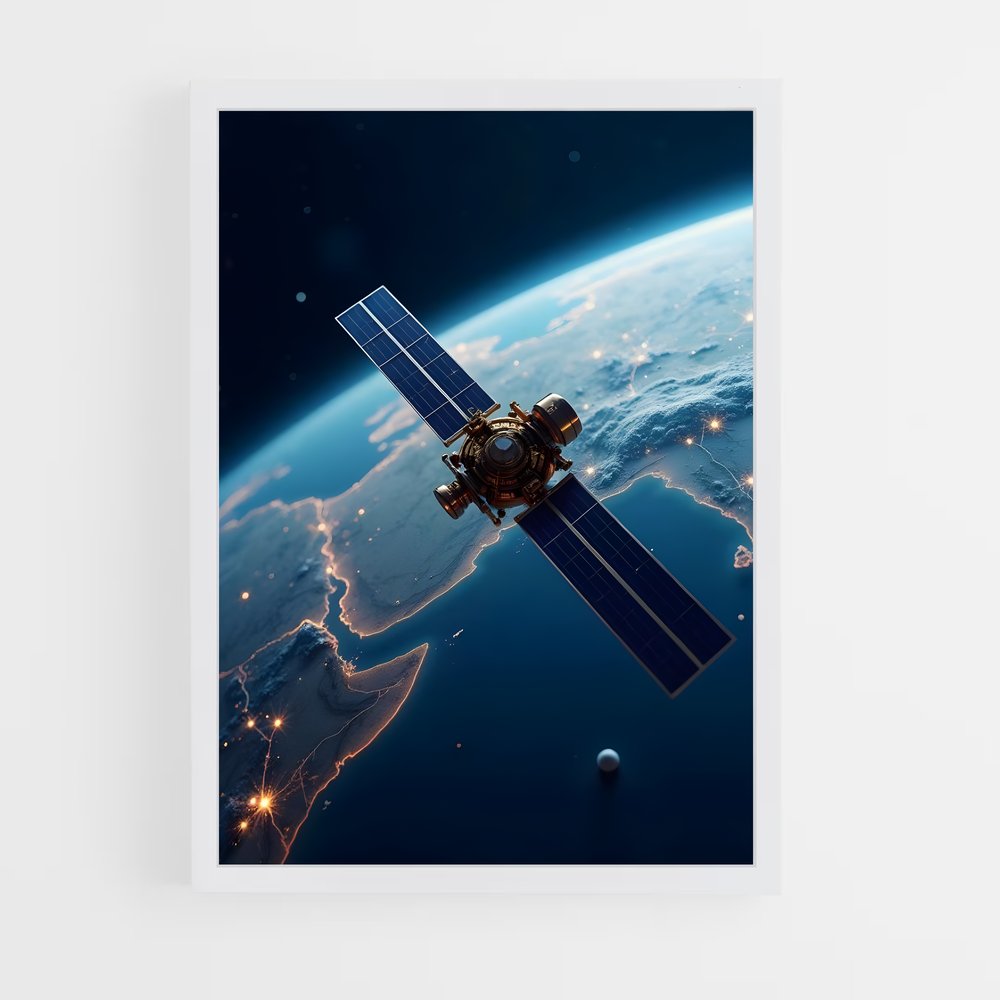 Poster Satellite Solaire – affiche Astronomie (vue 3)